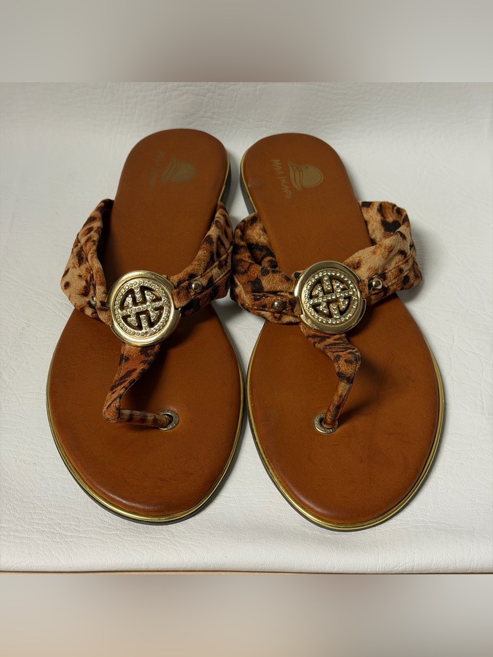 Mavi Island Flip Flops Thong Sandals Leopard Print Print Sz 11